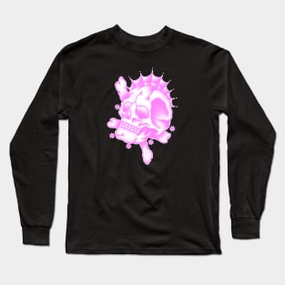 HomeSchoolTattoo Pink Skull and Crossbones Long Sleeve T-Shirt